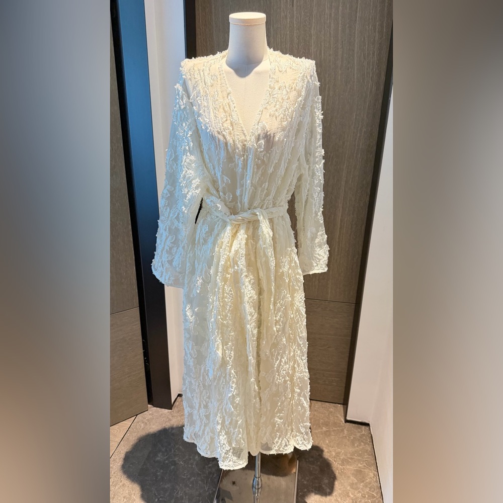 cult gaia Ivory Floral Lace Long Beach Dress
